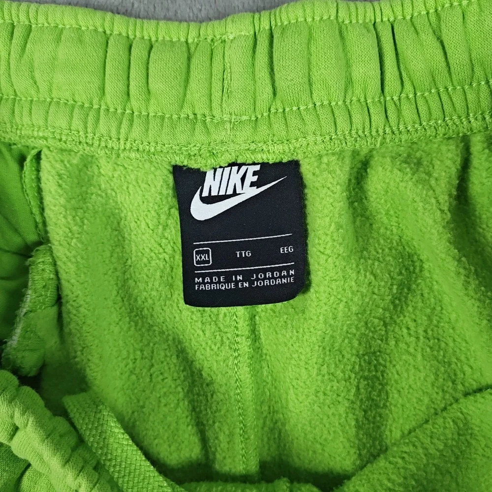 Nike Club Fleece Sweatpants Mens XXL Green Neon BV2671 304 Jogger Tapered Gym